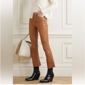 NEW NWT FRAME Le Crop Mini Boot Cut Lamb Leather Pants